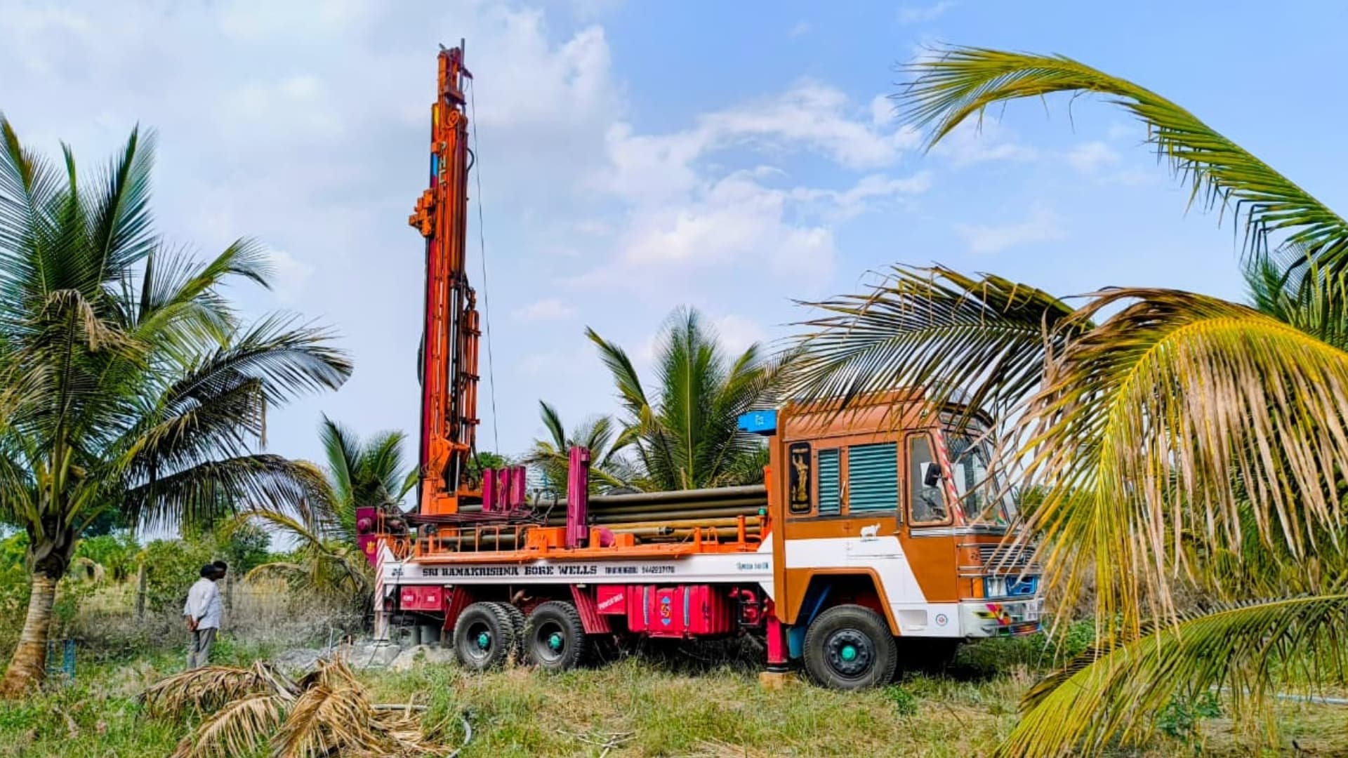 Kusha Borewells - Main borewell drilling operation in progress