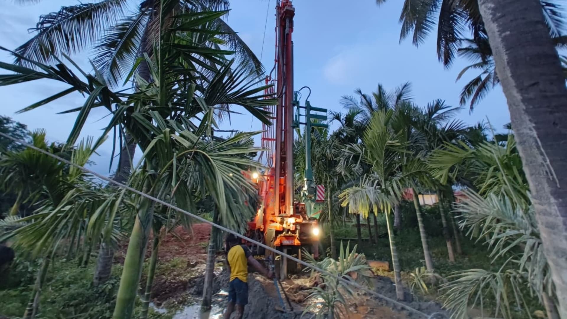 Skilled Kusha Borewells team overseeing drilling operations